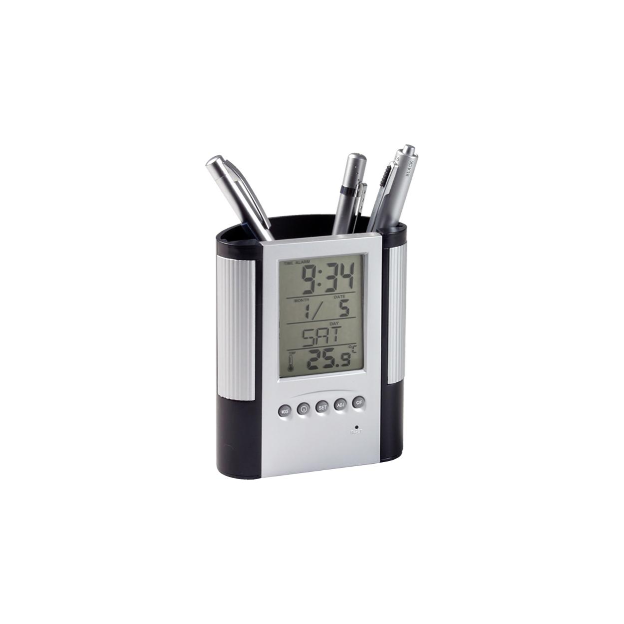 micro Midden dubbele Loris - pennenhouder met klok, thermometer AP806904 - Pennenshop XL