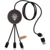 5-in-1 oplaadkabel van RPET met oplichtend logo en 10 W oplaadstation