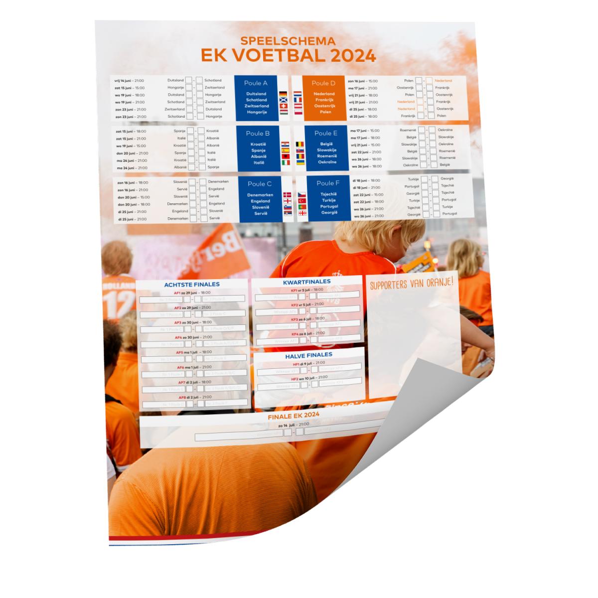 EK 2024 Wedstrijdschema Poster EK Poster 2024 XL