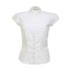 Women`s Tailored Fit Mandarin Collar Blouse SSL