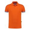 Oranje polo met vlag mouwen
