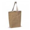 Jute tas met canvas hengsels