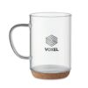 PORTO Glazen mok 400ml met kurk bodem