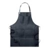 CHEF Canvasschort met leren details