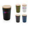 GRS gerecycled PP mok met FSC® bamboe deksel