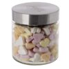 Glazen pot 0,9L met embossed RVS deksel