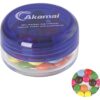 Kunststof potje met ca. 12 gr. choco carletties