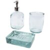 Djabony 3 delige badkamerset van gerecycled glas