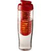 H2O Tempo® 70 cl. sportfles en infuser met flipcapdeksel
