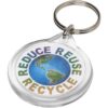 Orb ronde kunststof sleutelhanger met metalen clip