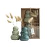 Giftset vaasjes met droogbloemen
