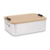 Lunch box aluminium met bamboe deksel