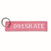 Sleutelhanger met geborduurd label
