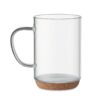 PORTO Glazen mok 400ml met kurk bodem