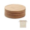 ALICE SET Set van 6 bamboe onderzetters