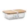 TUNDRA 3 Glazen lunchbox bamboe deksel