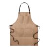 CHEF Canvasschort met leren details