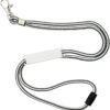 Polyester koordlanyard met veiligheidssluiting en naamlabel