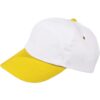 Cap 5 panel wit met gekleurde klep en klittenbandsluiting