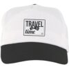 Cap 5 panel wit met gekleurde klep en klittenbandsluiting