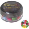 Kunststof potje met ca. 12 gr. choco carletties