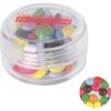 Kunststof potje met ca. 12 gr. choco carletties