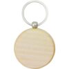 Ronde houten sleutelhanger.