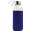 Glazen fles 50 cl. neopreen hoes zilverkleurige dop