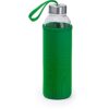 Glazen fles 50 cl. neopreen hoes zilverkleurige dop