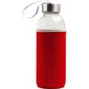 Glazen fles 50 cl. neopreen hoes zilverkleurige dop