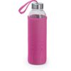 Glazen fles 50 cl. neopreen hoes zilverkleurige dop
