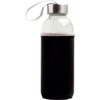 Glazen fles 50 cl. neopreen hoes zilverkleurige dop