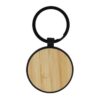 Bamboe en metalen sleutelhanger rond